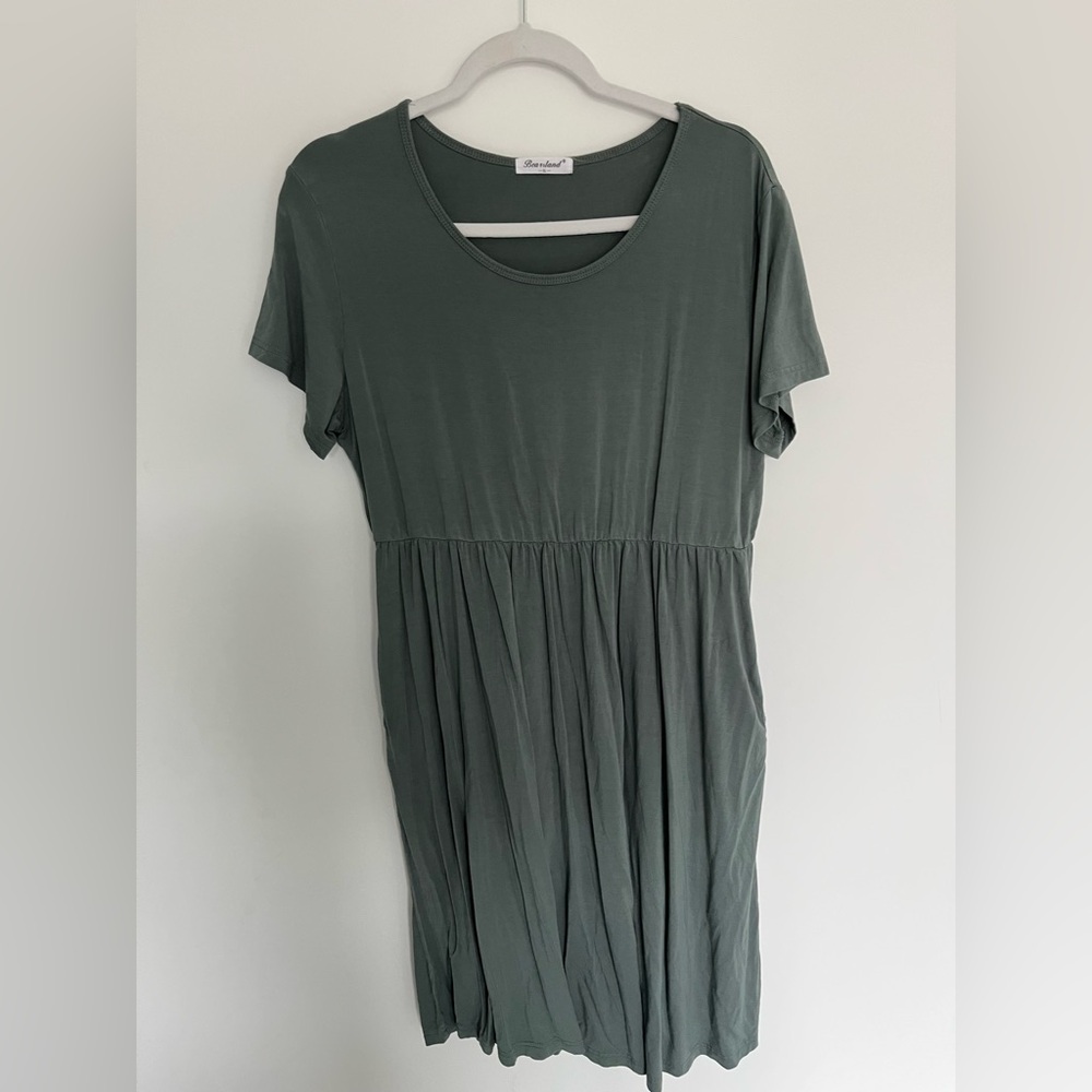 Sage Green Summer Dress with Pockets